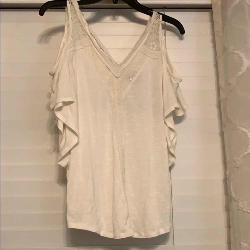 Off white, cutout shoulder top